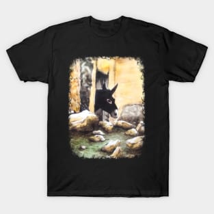 At the Window - Donkey Portrait Watercolor T-Shirt